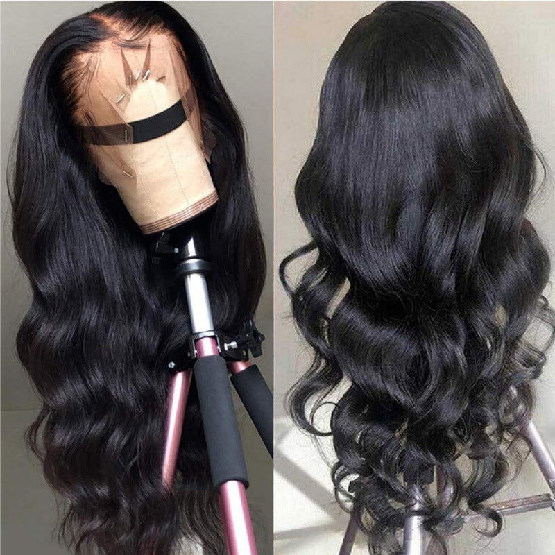 Fashionable wig women's front lace black wavy hair wig, ORN09