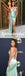 Sexy Soft Satin Spaghetti Straps V-Neck Side Slit Mermaid Long Prom Dresses, PD3782