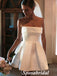 Sexy Satin Sweetheart Sleeveless A-Line Beach Short Wedding Dresses, WD3100