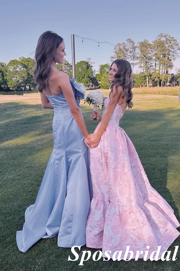 Sexy Blue Soft Satin Sweetheart Sleeveless Mermaid Maxi Prom Dress, PD4031