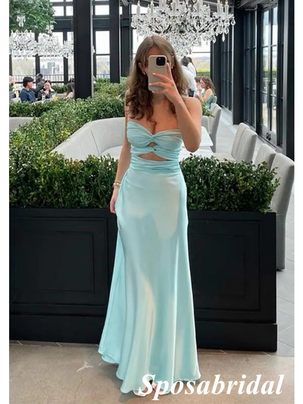 Sexy Soft Satin Sweetheart Sleeveless Mermaid Maxi Prom Dress, PD4011