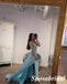 Sexy One Shoulder Sleeveless Side Slit Mermaid Floor Length Long Prom Dresses, PD3983