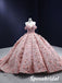 Handmade Off Shoulder Sleeveless A-Line Long Prom Dress Formal With Appliques, PD3992