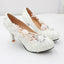 Lace Silver Sequins Decorated White Wedding Shoes High Heels Women's Wedding Shoes