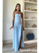 Sexy Blue Sweetheart Sleeveless Side Slit Mermai Prom Dress, PD4026