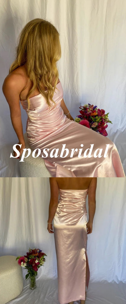 Sexy Soft Satin Sweetheart Sleeveless Mermai Prom Dress, PD4028