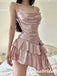 Sexy Special Fabric Spaghetti Straps Sleeveless A-Line  Mini Dresses/ Homecoming Dresses, PD3667