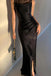 Sexy Elastic Satin Bateau Open Back Mermaid Long Prom Dresses, PD3790