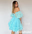 Sexy Tulle Off Shoulder A-Line Mini Dresses/ Homecoming Dresses, PD3586