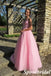 Shiny Spaghetti Straps V-Neck Sleeveless A-Line Maxi Prom Dress, PD4007