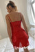 Sexy Red Sequin Spaghetti Straps V-Neck Sheath Mini Dresses/ Homecoming Dresses, PD3569
