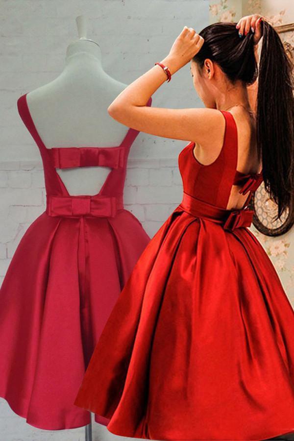 Bright Red Elegant Simple Cheap Short Homecoming Dresses 2018, CM550 - SposaBridal