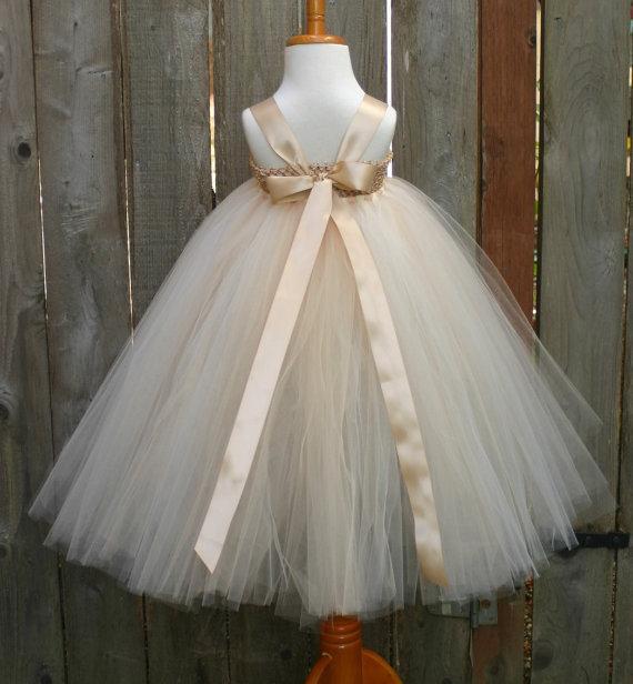 Satin Strap Tulle Flower Girl Dresses, Satin Flower Lovely Little Girl Dresses,  FG025