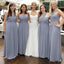 Cheap Simple Formal Chiffon One Shoulder Floor-Length A Line Maxi Bridesmaid Dresses, WG136 - SposaBridal