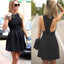 popular stain black simple vintage freshman cocktail homecoming prom dresses, BD00138