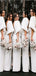 Fashion Unique Design Deep V-Neck Floor Length White Satin Bridesmaid Dresses , WG395