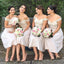 Cheap Short  Floral A Line Cheap Maid Of Honor Keen Length Bridesmaid Dresses ,PD0257 - SposaBridal