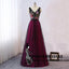 Long Black Women Evening Dress, Vintage Embellish Embroidery Floral Bridesmaid Dresses, WG320