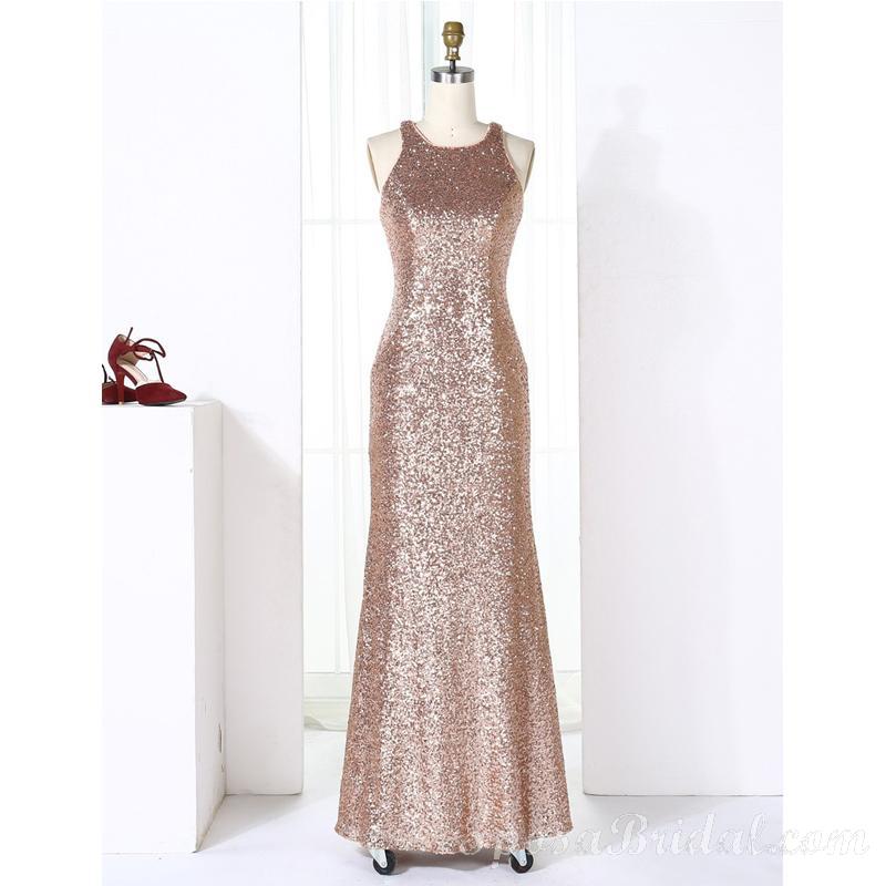 Charming Sparkly Modest Most Popular Mermaid Sequin Long Bridesmaid Dresses, WG04-2