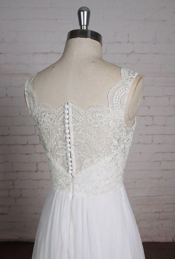 Lace Straps See Through Lace A-line Cheap Dresses For Wedding, WD399