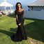 Black Lace Mermaid Popular Prom Dress, Sexy Fashion Dress, Long Sleeves Scoop Prom Dress, PD0435 - SposaBridal