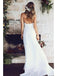 Sexy Spaghetti Strap Backless Lace Top A-line Cheap Beach Wedding Dresses, WD311