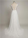 Backless See Through Cap Sleeve Lace Simple Cheap Beach Wedding Dresses, WD322 - SposaBridal