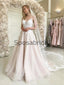 A-line Lace Straps Vintage Satin Country Dream Wedding Dresses WD0374