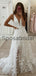 A-line V-Neck Vintage Country Elegant Romantic Wedding Dresses WD0419