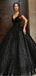 A-line Beaded Gorgeous Black Sequin Sparkly Long Fashion Prom Dresses, Ball gown PD1500
