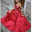 A-line Red Off Shoulder Beautiful Flower Appliques Prom Dresses, Fashion dress for woman, PD0475