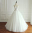 A-line White Ivory Elegant Weeding Dresses, Princess Summer Free Custom Bridal Gowns with Bow, WD0269 - SposaBridal