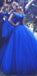 Attractive Tulle Off-the-shoulder Neckline Ball Gown Formal Elegant a-line Prom Dresses,PD1351
