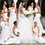 Cheap Modest Sexy Unique Mermaid Spaghetti Straps Elegant Formal  White Bridesmaid Dresses, WG269 - SposaBridal