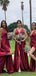 Elegant V-Neck Long Bridesmaid Dresses with Slit, Formal Bridesmaid Dresses, PD1624