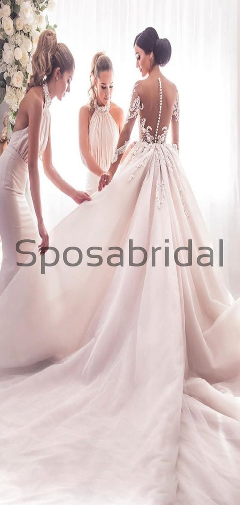 Halter Elegant Mermaid Modest Bridesmaid Dresses WG769