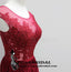 Log Red Lace Scoop Elegant Popular A-Line Floor-Length Bridesmaid Dresses, Prom dresses,WG338