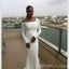 Long Sleeves Simple Fashion White ELegant Modest Cheap Bridesmaid Dresses online, WG402