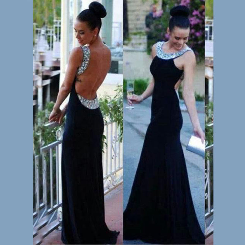 Mermaid Open Back Sexy Fashion Pretty Evening Long Prom Dresses Online, PD0139