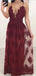 Mismatched  Burgundy Modest Cheap Unique Bridesmaid Dresses, Popular Party Prom Dresses , PD0896