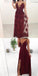 Mismatched  Burgundy Modest Cheap Unique Bridesmaid Dresses, Popular Party Prom Dresses , PD0896
