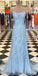 Spaghetti Strap Sky Blue Mermaid Long Prom Dresses, Backless Pageant Dress, PD1271