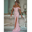 Pink Sequin Sparkly Stunning  Off-the-shoulder Neckline Floor-length Mermaid Prom Dresses,PD1343