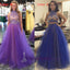 Tulle Two Piece High Neck Popular Custom Prom Dress, Party Dress, PD0320