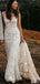 Luxury Ivory Mermaid Rustic Boho Lace Long Vintage Wedding Dresses, WD0581