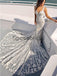 Princess Mermaid Lace Long Beach Country Wedding Dresses WD0582