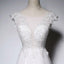 Scoop Neck  V-Back Long Floor-Length Lace Appliques Beach Popular Wedding Dresses,WD0298
