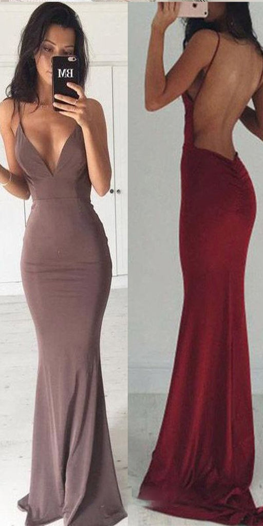 Sexy Backless Floor Length MermaidSexy V Neck Party Prom Dresses, Evening Dresses, PD1040
