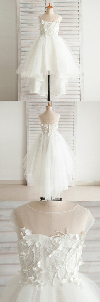 Sleeveless Hi-Lo Cute Unique Design Lovely Flower Girl Dresses, Junior Bridesmaid Dresses Online, FG115