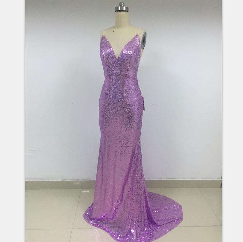 Spaghetti Straps Sequin Mermaid Modest Discount Cheap Prom Dresses Online,DD013